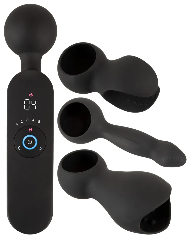 Massagestab „wand vibrator with 3 Attachments“ mit 3 Aufsätzen Massagestab „wand vibrator with 3 Attachments“ mit 3 Aufsätzen