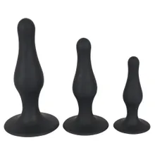 3-teiliges Analplug-Set aus Silikon 3-teiliges Analplug-Set aus Silikon