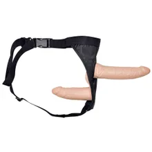 Umschnall-Doppeldildo „double StrapOn“, 19 cm, 13 cm, mit verstellbarem String Umschnall-Doppeldildo „double StrapOn“, 19 cm, 13 cm, mit verstellbarem String