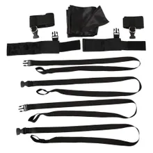 7-teiliges Bettfessel-Set mit Bondage-Schal aus Satin 7-teiliges Bettfessel-Set mit Bondage-Schal aus Satin