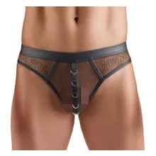 Netz-String mit stylischen Wetlook-Details Netz-String mit stylischen Wetlook-Details