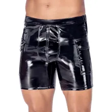 Lack-Shorts mit Klappentaschen Lack-Shorts mit Klappentaschen