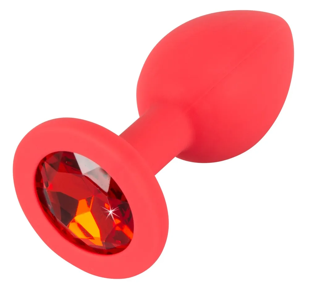 Analplug, rot mit Schmuckstein Analplug, rot mit Schmuckstein