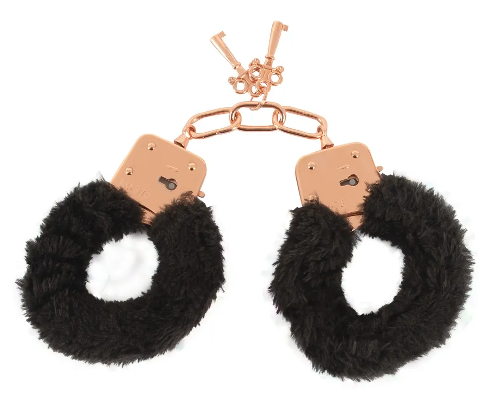 Handschellen mit abnehmbaren Plüschbezügen Handschellen mit abnehmbaren Plüschbezügen