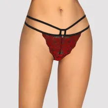 String „Sugestina“ mit filigranen Samt-Applikationen String „Sugestina“ mit filigranen Samt-Applikationen