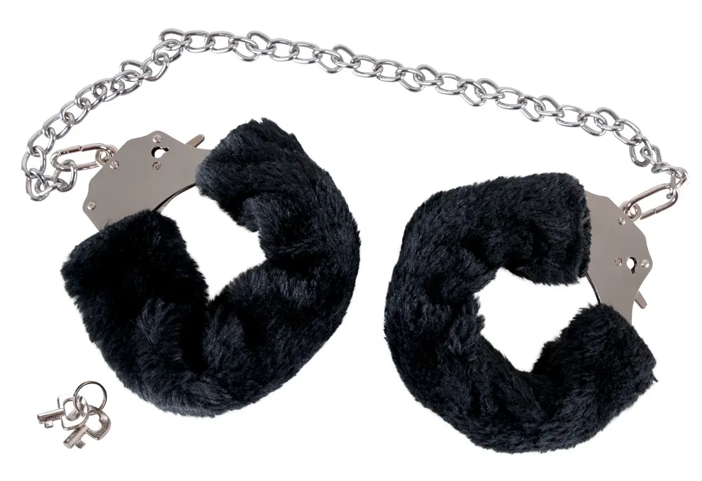 Handschellen „the bigger handcuffs“ mit Plüsch und langer Kette Handschellen „the bigger handcuffs“ mit Plüsch und langer Kette