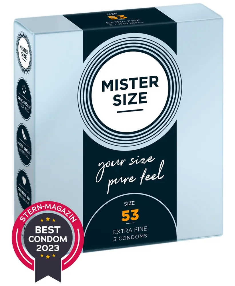 Kondome „53 mm“, transparent, hauchdünn, feucht Kondome „53 mm“, transparent, hauchdünn, feucht