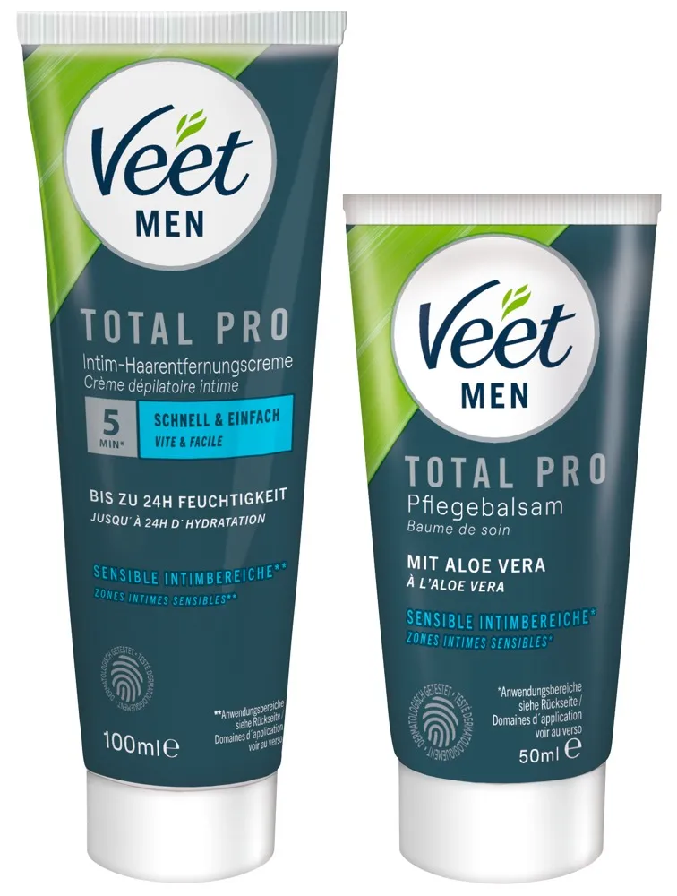 2-teiliges Enthaarungscreme-Set „Veet Men TOTAL PRO“ 2-teiliges Enthaarungscreme-Set „Veet Men TOTAL PRO“