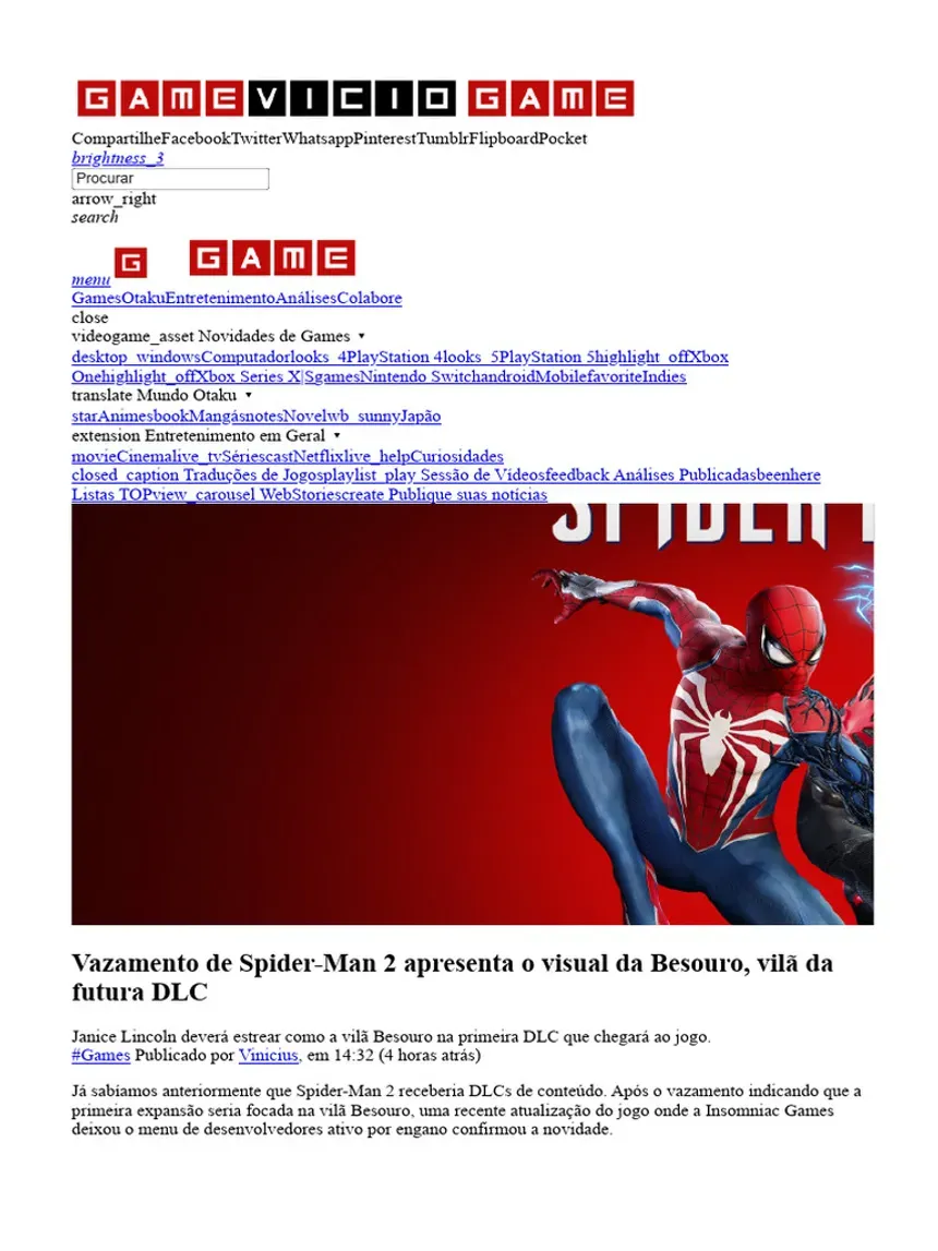 Vazamento Revela Visual do Escorpião em Homem-Aranha: Um Novo Dia Vazamento Revela Visual do Escorpião em Homem-Aranha: Um Novo Dia