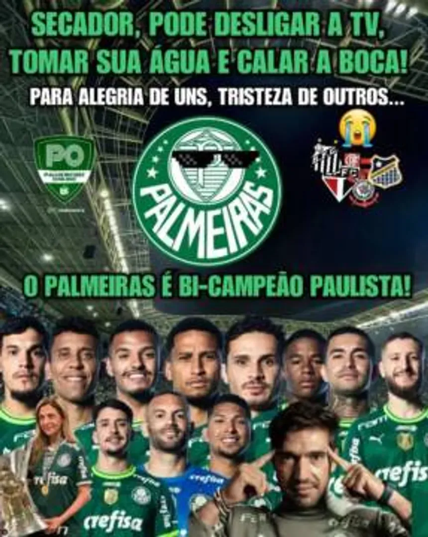 Palmeiras usa memes do AC/DC para provocar São Paulo sobre shows no Morumbi após classificação no Paulistão Palmeiras usa memes do AC/DC para provocar São Paulo sobre shows no Morumbi após classificação no Paulistão