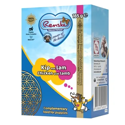 RENSKE VERS BEREIDE MAALTIJD PUPPY LAM / KIP 24X185 GR RENSKE VERS BEREIDE MAALTIJD PUPPY LAM / KIP 24X185 GR