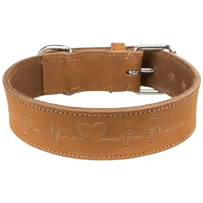 TRIXIE HALSBAND HOND RUSTIC VETLEER HEARTBEAT BRUIN 47-55X4 CM TRIXIE HALSBAND HOND RUSTIC VETLEER HEARTBEAT BRUIN 47-55X4 CM