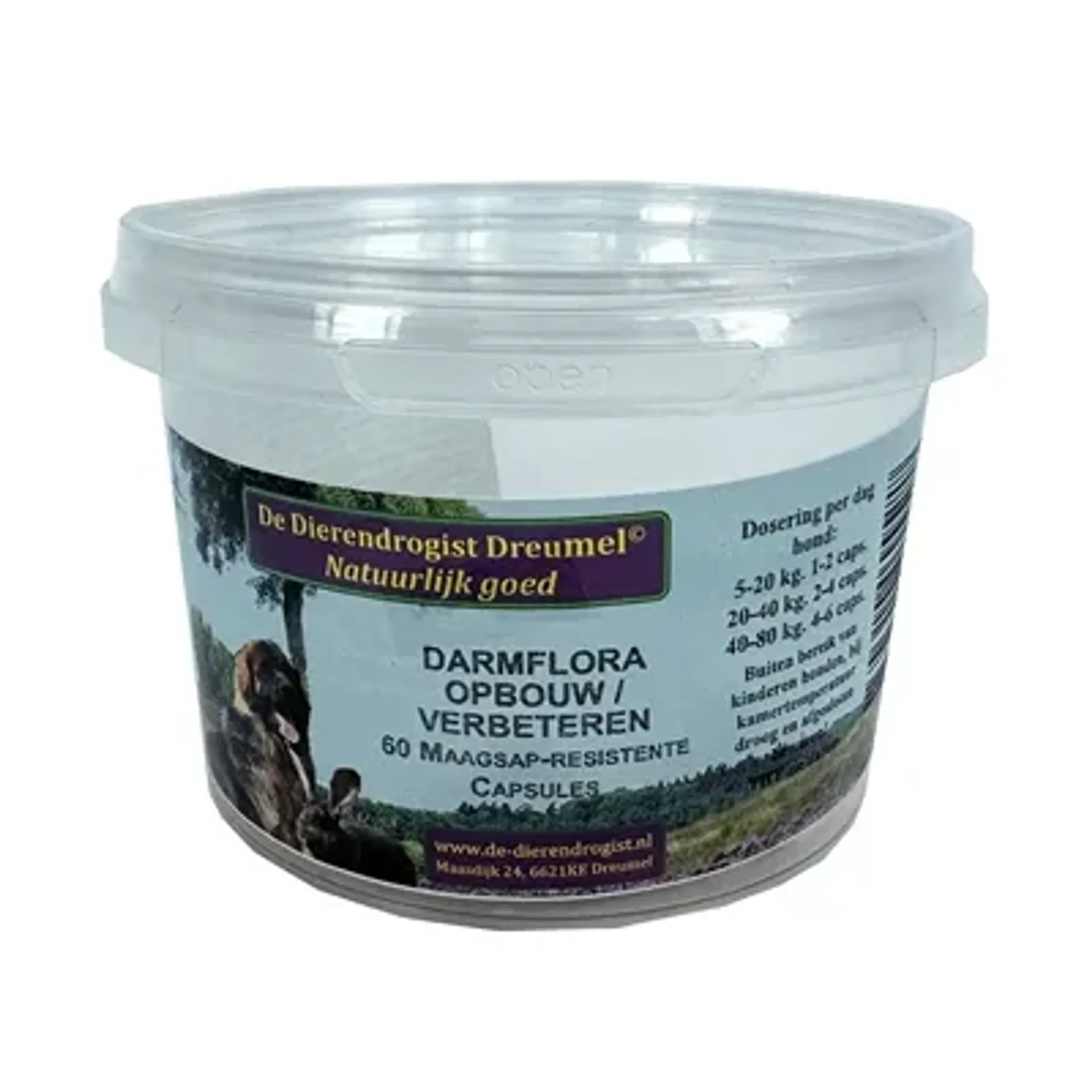 DIERENDROGIST DARMFLORA OPBOUW / VERBETEREND CAPSULES 60 ST