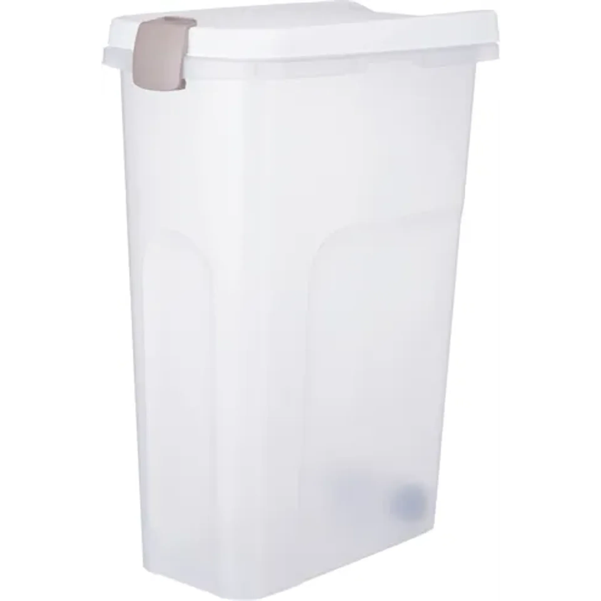 TRIXIE VOERTON LUCHTDICHT AFSLUITBAAR KUNSTSTOF TRANSPARANT WIT / WIT 40 LTR 26,5X44,5X61,5 CM