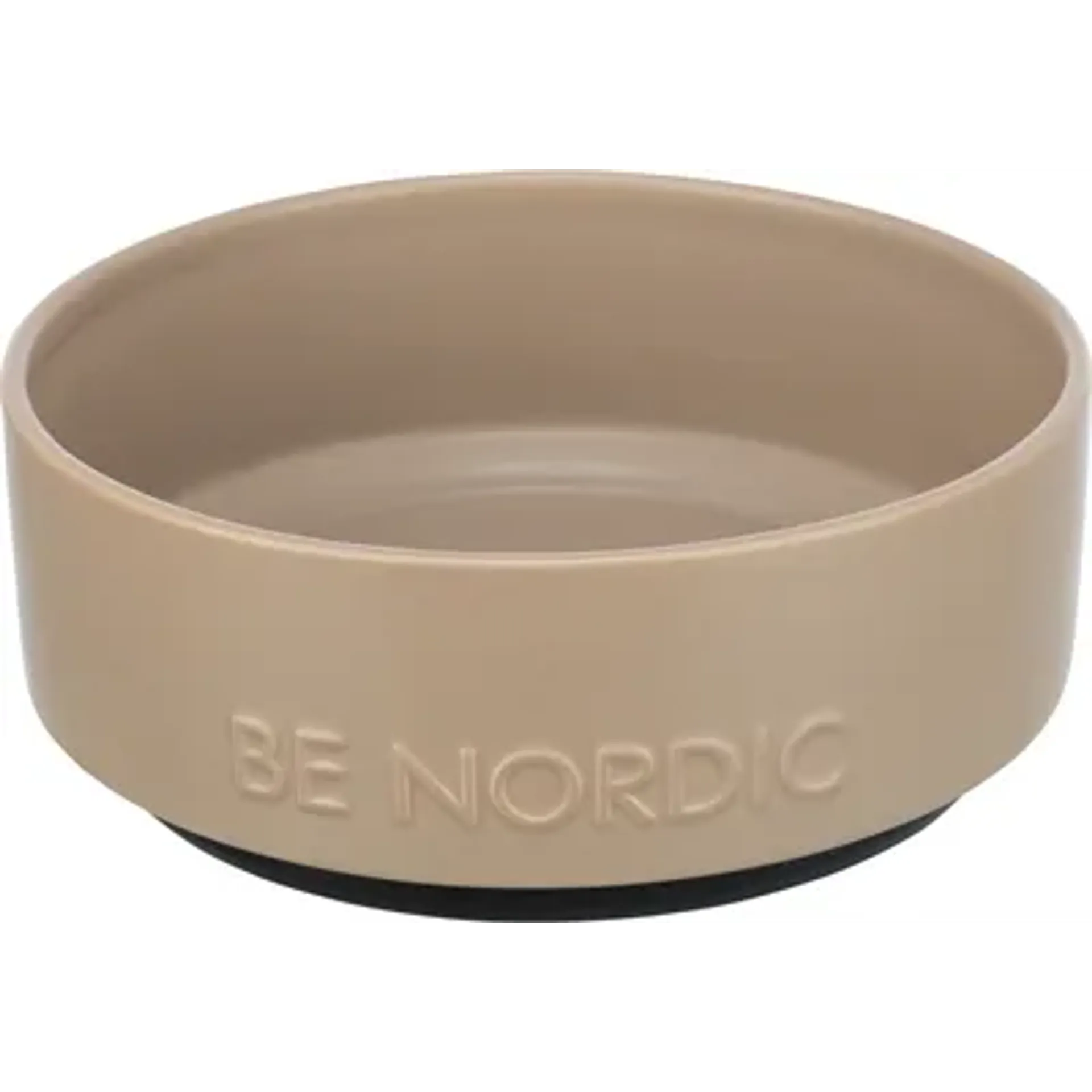 TRIXIE BE NORDIC VOERBAK HOND KERAMIEK/ RUBBER TAUPE 18 CM
