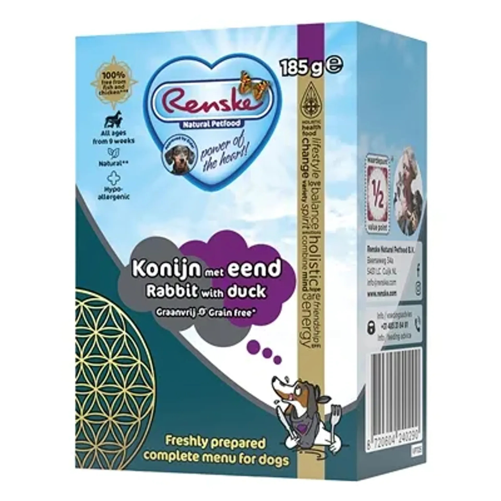 RENSKE VERS BEREIDE MAALTIJD EEND EN KONIJN GRAANVRIJ 24X185 GR