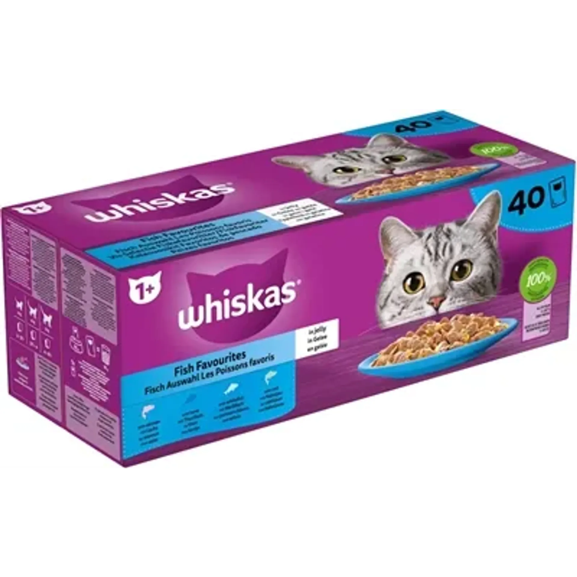 WHISKAS MULTIPACK POUCH ADULT VIS SELECTIE IN GELEI 40X85 GR