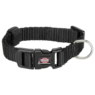 TRIXIE HALSBAND HOND PREMIUM ZWART 15-25X1CM TRIXIE HALSBAND HOND PREMIUM ZWART 15-25X1CM