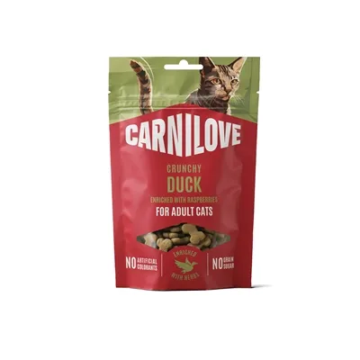 CARNILOVE CRUNCHY SNACK DUCK / RASPBERRIES 50 GR CARNILOVE CRUNCHY SNACK DUCK / RASPBERRIES 50 GR
