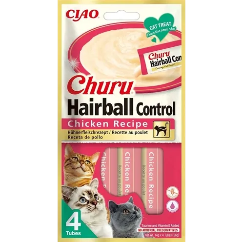INABA CHURU HAIRBALL CHICKEN RECIPE 4X14GR INABA CHURU HAIRBALL CHICKEN RECIPE 4X14GR