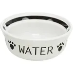 TRIXIE DRINKBAK HOND WATER KERAMIEK WIT / ZWART 600 ML 15 CM TRIXIE DRINKBAK HOND WATER KERAMIEK WIT / ZWART 600 ML 15 CM