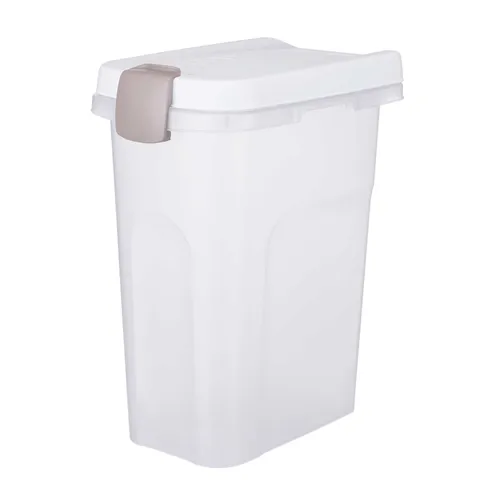 TRIXIE VOERTON LUCHTDICHT AFSLUITBAAR KUNSTSTOF TRANSPARANT WIT / WIT 15 LTR 22X34X41,5 CM TRIXIE VOERTON LUCHTDICHT AFSLUITBAAR KUNSTSTOF TRANSPARANT WIT / WIT 15 LTR 22X34X41,5 CM