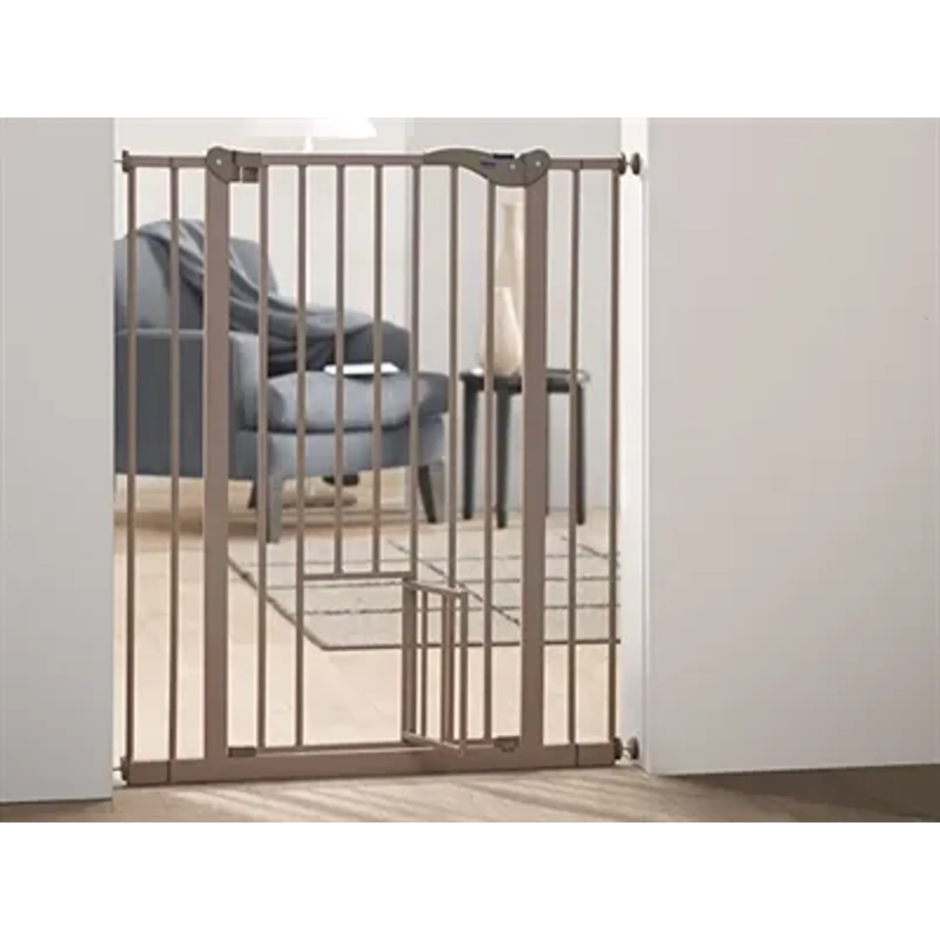 SAVIC DOG BARRIER AFSLUITHEK MET KLEINE DEUR GRIJS 74-84X107 CM