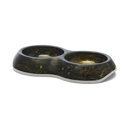 SAVIC VOERBAK DELICE DUBBEL MARBLE ZWART / GOUD 26X15,5X4 CM 2X200 ML SAVIC VOERBAK DELICE DUBBEL MARBLE ZWART / GOUD 26X15,5X4 CM 2X200 ML