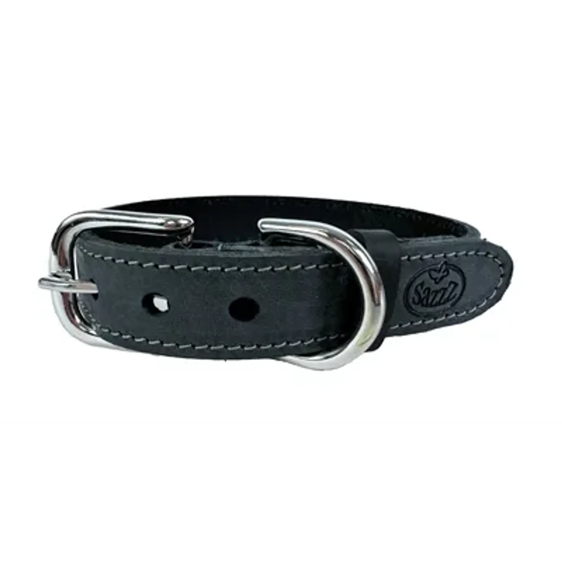 SAZZZ HALSBAND HOND NOMAD VINTAGE LEER ANTRACIET 32-39X2 CM