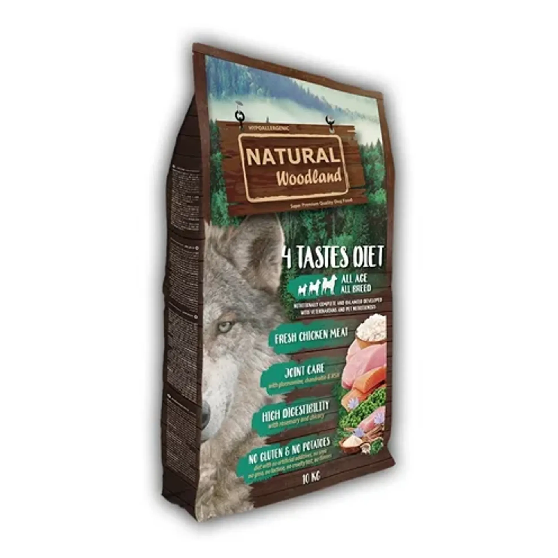 NATURAL WOODLAND 4 TASTES DIET 10KG