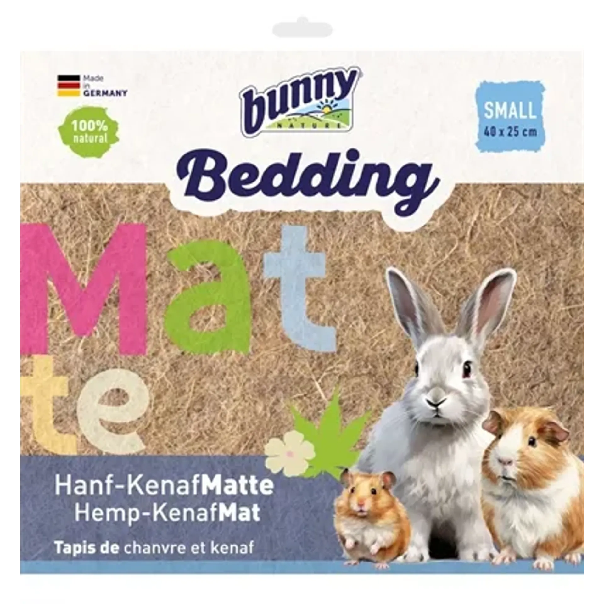 BUNNY NATURE HEMP-KENAFMAT HENNEPVEZEL / KENAFVEZEL MAT 40X25 CM