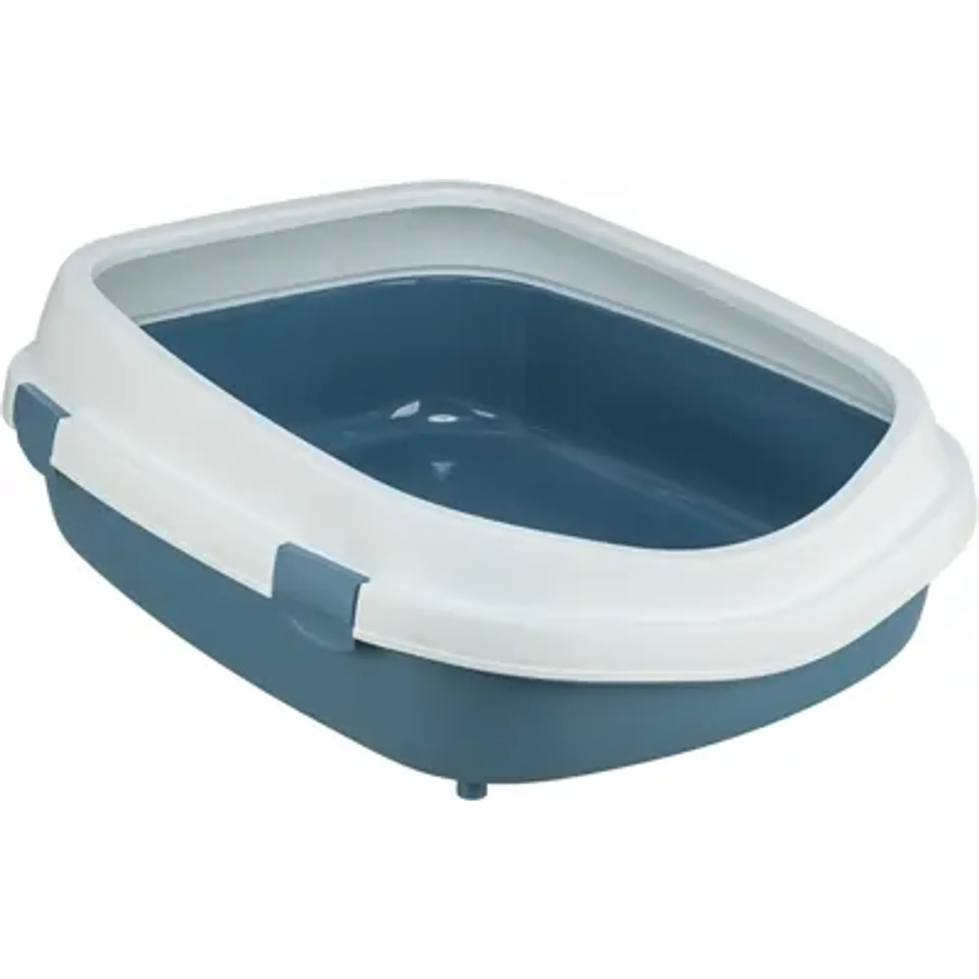 TRIXIE KATTENBAK PRIMO MET RAND BLAUW / WIT XXL 71X56X25 CM
