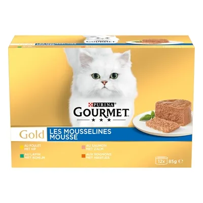 GOURMET GOLD 12-PACK FIJNE MOUSSE 12X85 GR GOURMET GOLD 12-PACK FIJNE MOUSSE 12X85 GR