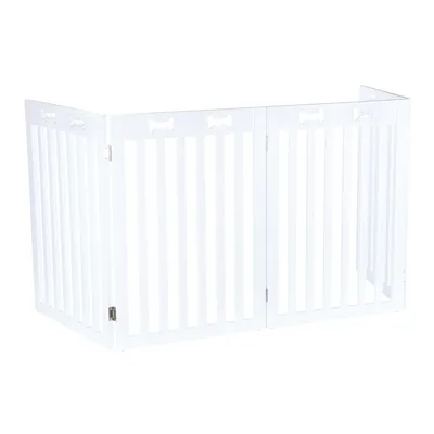 TRIXIE HONDENHEK AFSLUITHEK WIT 4 PANELEN 60-160X75 CM TRIXIE HONDENHEK AFSLUITHEK WIT 4 PANELEN 60-160X75 CM