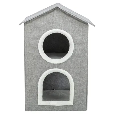 TRIXIE KATTENMAND / KATTENHUIS NORA SOFT 2 VERDRIEPINGEN LICHTGRIJS 47X47X67 CM TRIXIE KATTENMAND / KATTENHUIS NORA SOFT 2 VERDRIEPINGEN LICHTGRIJS 47X47X67 CM