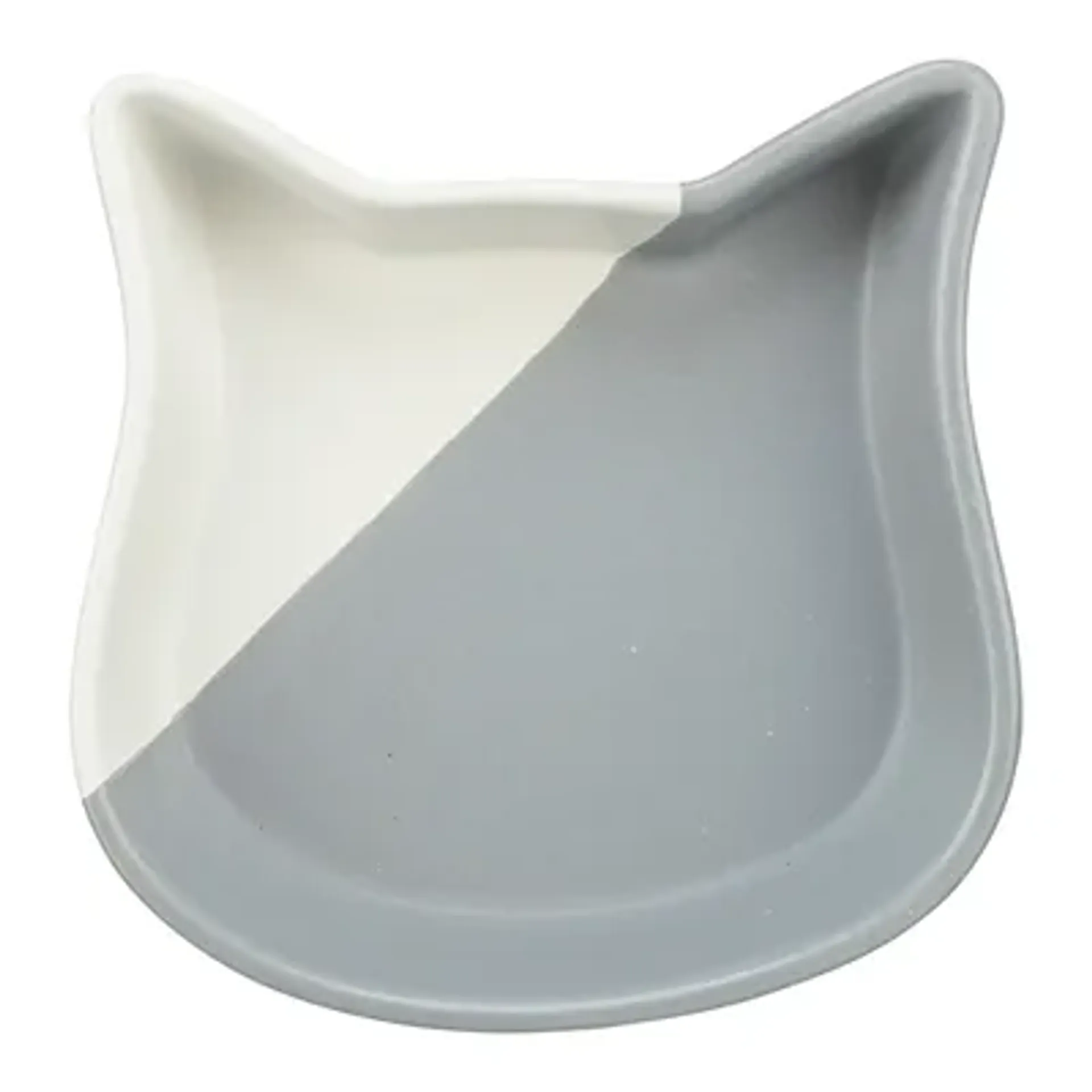TRIXIE VOERBAK KAT KATTENKOP KERAMIEK GRIJS / WIT 13 CM 200 ML