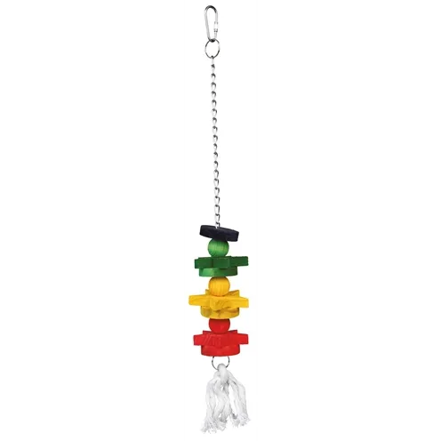 TRIXIE VOGELSPEELGOED AAN KETTING MET TOUW / HOUT MEERKLEURIG 30 CM TRIXIE VOGELSPEELGOED AAN KETTING MET TOUW / HOUT MEERKLEURIG 30 CM
