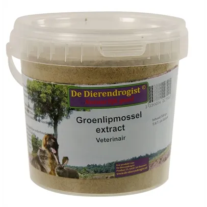 DIERENDROGIST GROENLIPMOSSEL EXTRACT VETERINAIR 500 GR DIERENDROGIST GROENLIPMOSSEL EXTRACT VETERINAIR 500 GR