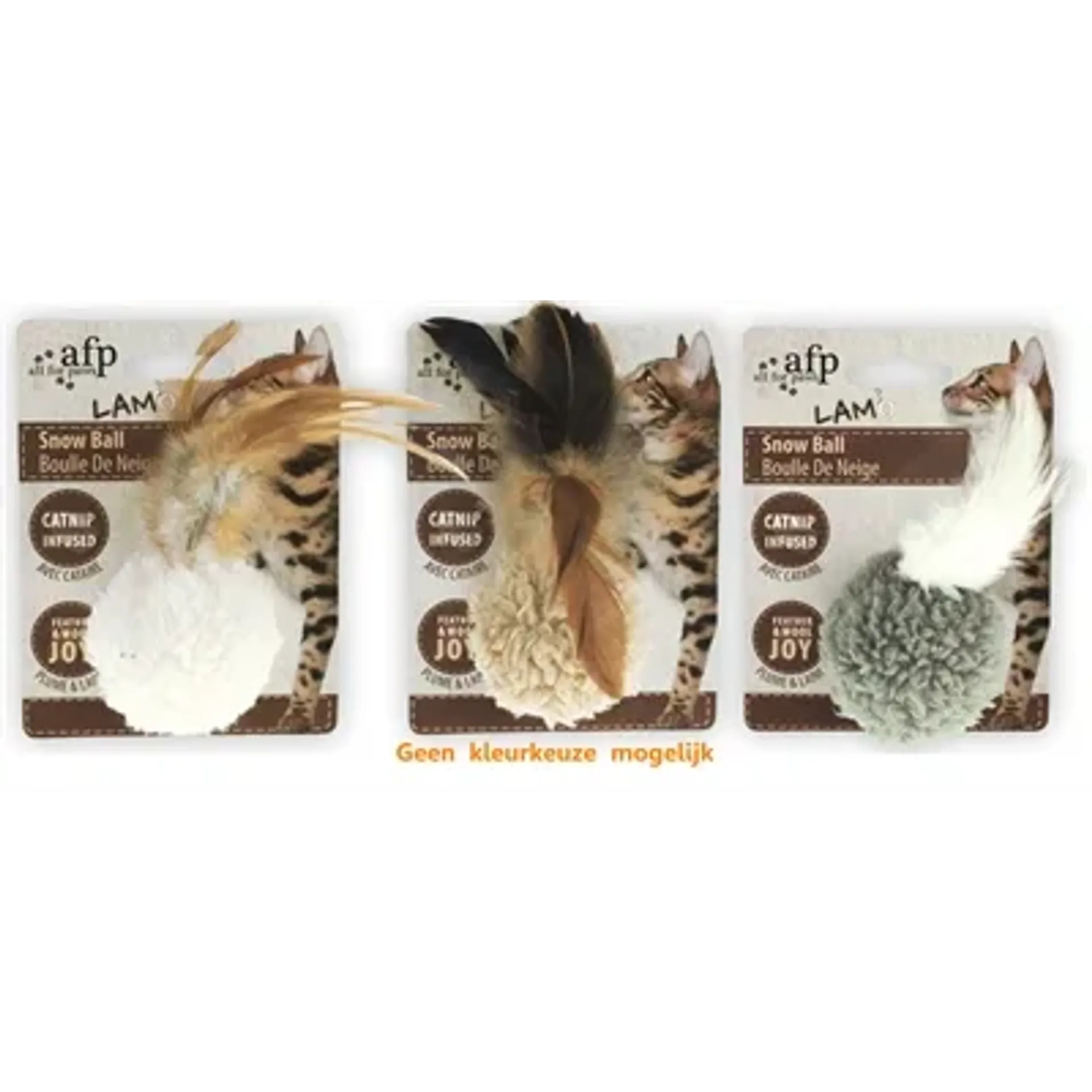 AFP SNOW BALL LAMSWOL MET VEREN EN CATNIP ASSORTI