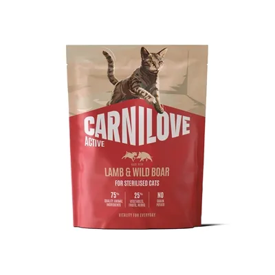 CARNILOVE ACTIVE ADULT STERILISED ALL BREEDS LAMB / WILD BOAR 400 GR CARNILOVE ACTIVE ADULT STERILISED ALL BREEDS LAMB / WILD BOAR 400 GR