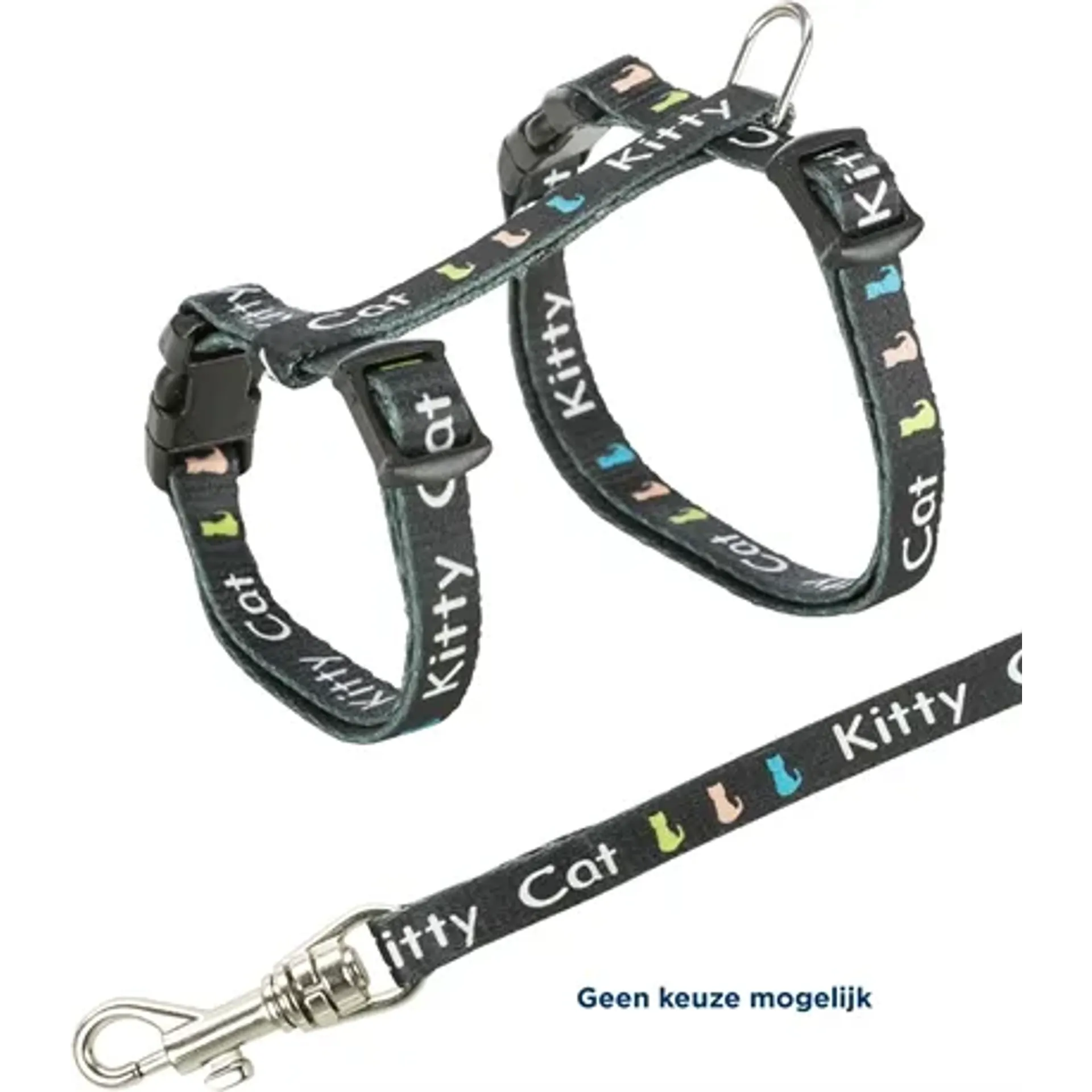 TRIXIE KITTENTUIG JUNIOR MET RIEM KITTY CAT ASSORTI 21-33X0,8 CM / 120 CM