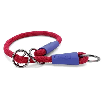 MORSO HALF SLIP HALSBAND HOND REGULAR ROPE GERECYCLED RED VELVET ROOD 55X1 CM MORSO HALF SLIP HALSBAND HOND REGULAR ROPE GERECYCLED RED VELVET ROOD 55X1 CM