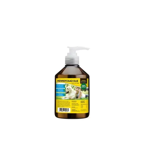 UTOPIA DIERTOTAAL HENNEPZAADOLIE MET POMPJE 500 ML UTOPIA DIERTOTAAL HENNEPZAADOLIE MET POMPJE 500 ML