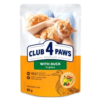 CLUB 4 PAWS PREMIUM ADULT POUCH EEND IN SAUS 24X85 GR CLUB 4 PAWS PREMIUM ADULT POUCH EEND IN SAUS 24X85 GR