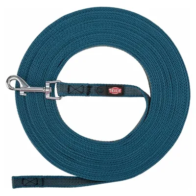 TRIXIE HONDENRIEM SLEEPLIJN MET RUBBER ANTI SLIP PETROL BLAUW S/M 10 MTR X 1,5 CM TRIXIE HONDENRIEM SLEEPLIJN MET RUBBER ANTI SLIP PETROL BLAUW S/M 10 MTR X 1,5 CM