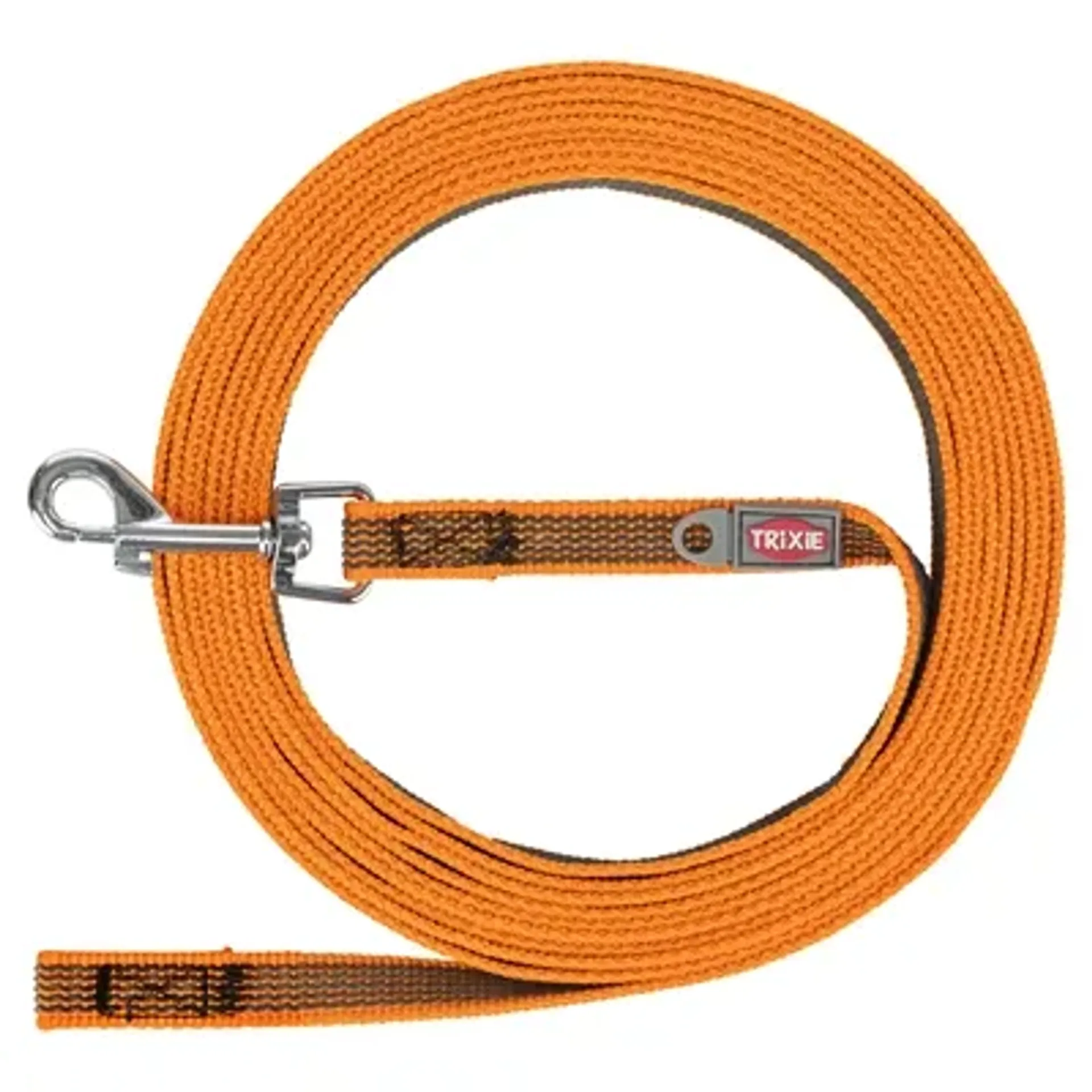 TRIXIE SLEEPLIJN MET RUBBER BEKLEED ZONDER HANDLUS ORANJE 5 MTRX1,5 CM