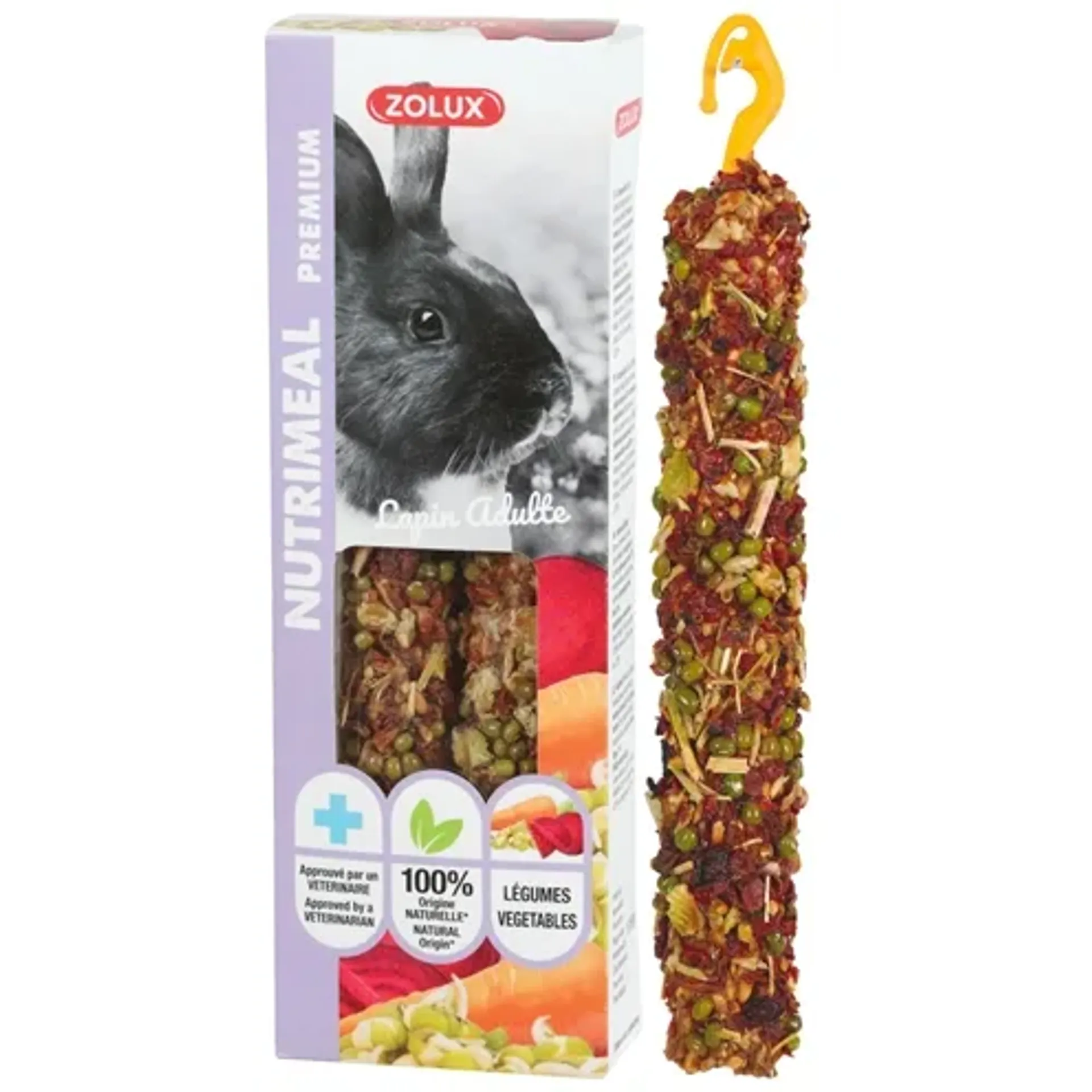ZOLUX NUTRIMEAL STICK KONIJN GROENTEN 115 GR 2 ST