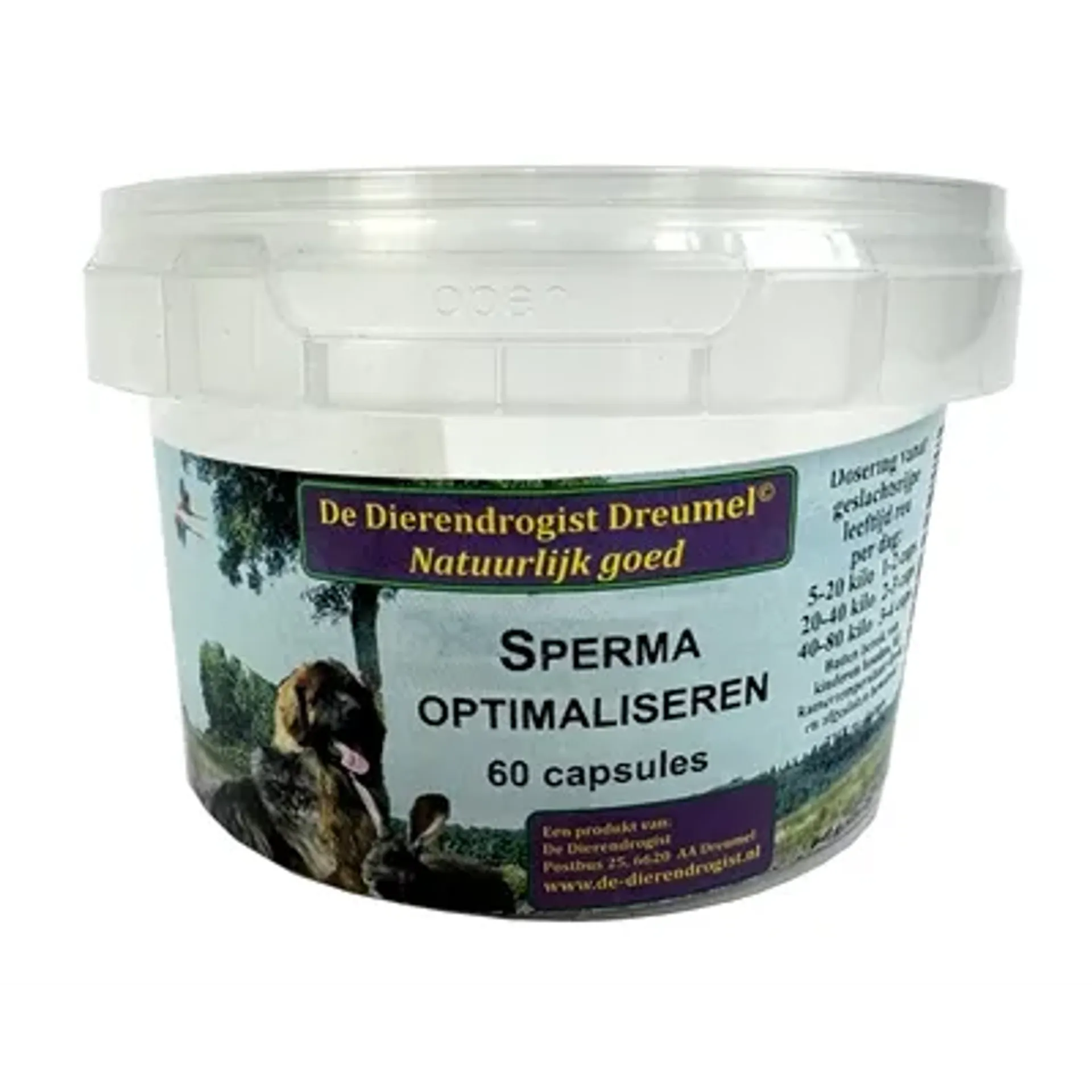 DIERENDROGIST SPERMA OPTIMALISEREN CAPSULES 60 ST