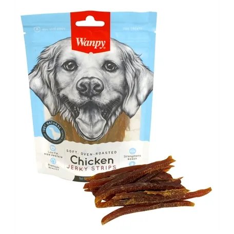 WANPY SOFT OVEN-ROASTED CHICKEN JERKY STRIPS 100 GR WANPY SOFT OVEN-ROASTED CHICKEN JERKY STRIPS 100 GR