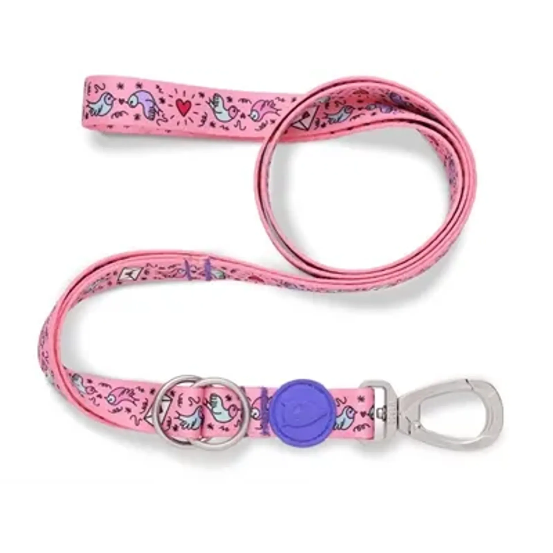 MORSO HONDENRIEM VERSTELBAAR GERECYCLED SWEET TWEET ROZE 75-230X1,5 CM 1-4 KG
